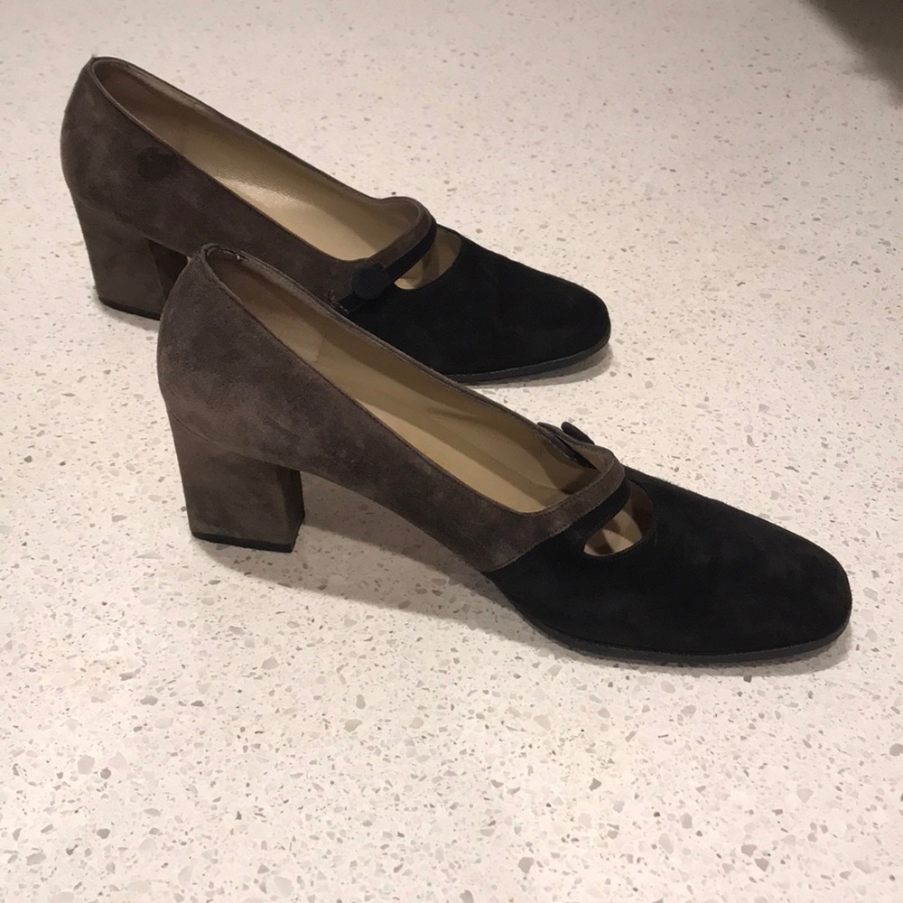 Salvatore Ferragamo Chocolate Suede Mary Janes